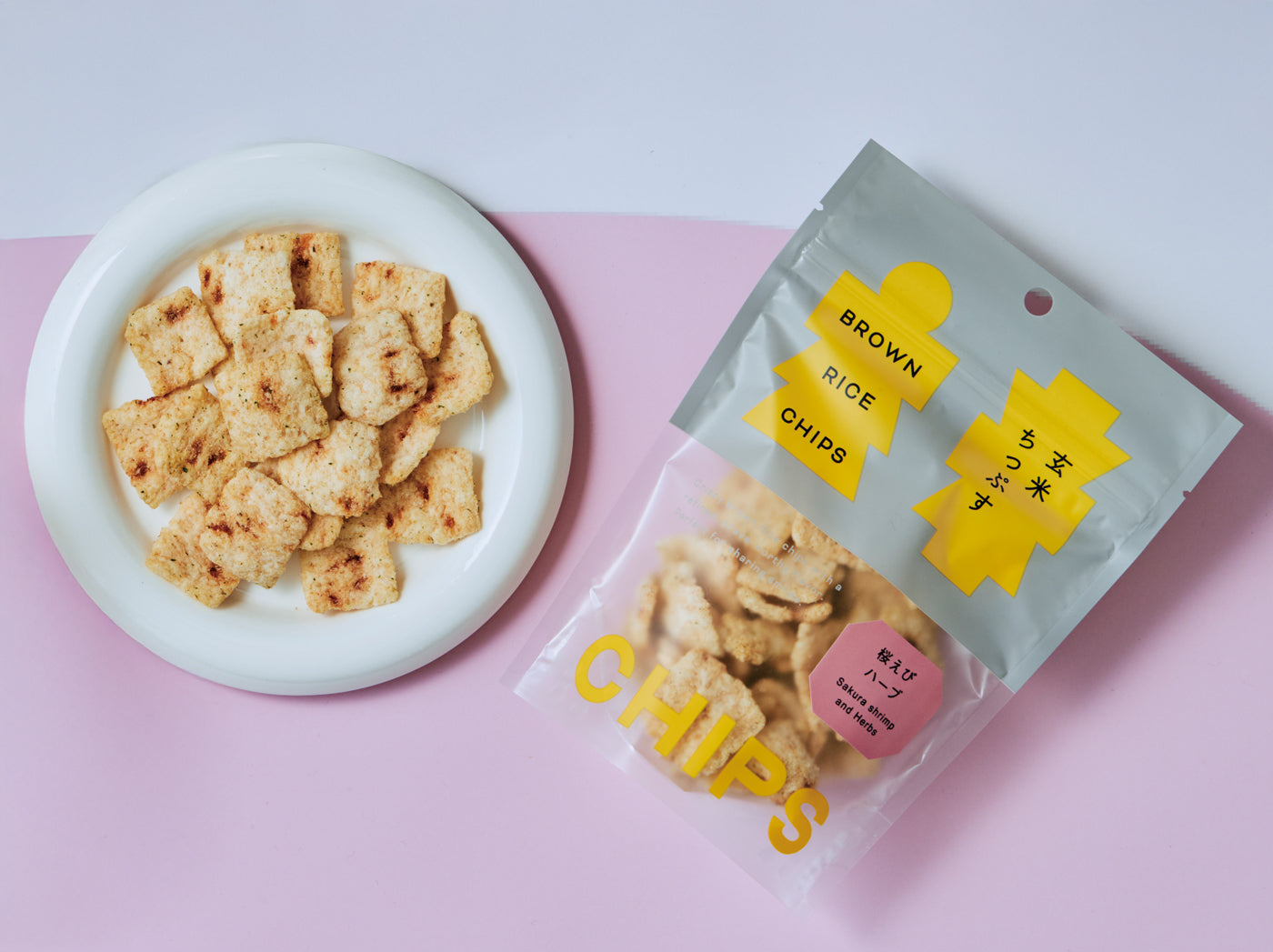 玄米ちっぷす 桜えびハーブ スタンド袋 – 中央軒煎餅